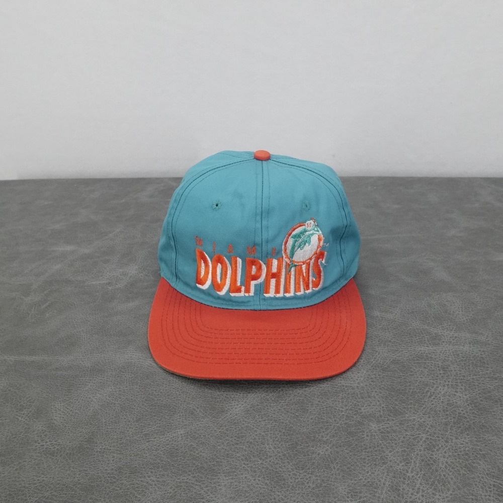 Vintage Miami Dolphins Hat Snapback Teal NFL Football 90s Bloackhead Cap